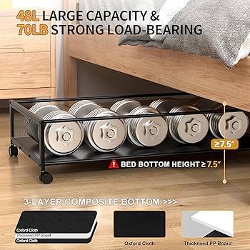 Amazon.com: Eastherry Under Bed Storage with Wheels, XXL
